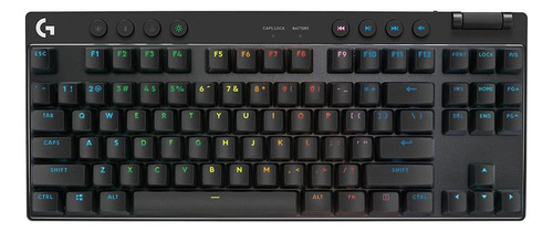 Teclado Gamer Sem Fio Logitech G Pro X Tkl Us Gx Brown Preto