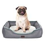 Cama Para Mascotas Animales Perro Gatos Cucha Rectangular Color Gris Diseño Liso