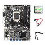 Placa Base B75 Eth Mining, Cpu I3 2120 Y 2 Cables Sata Lga11