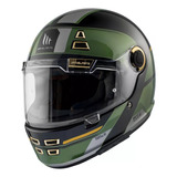 Casco Moto Vintage Integral Mt Jarama C1 68th Verde Brillo