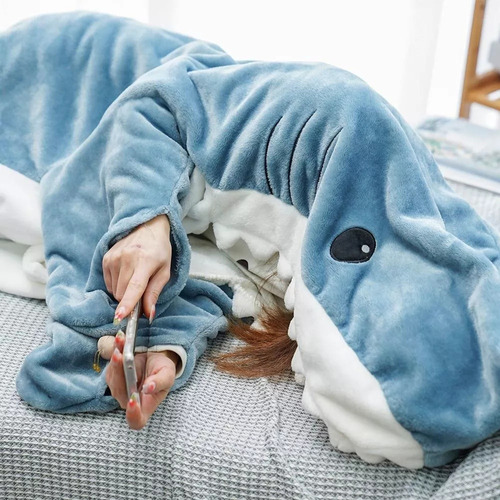 Pijama Con Saco De Dormir Con Diseño De Tiburón De Dibujos