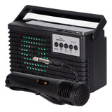 Rádio Retrô Portátil Caixa De Som Bluetooth Fm Usb Microfone