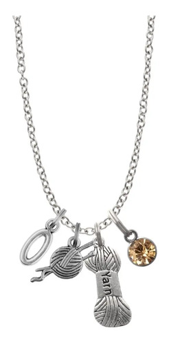 Collar Macramé Dije Letra Inicial Macramé Estambre Hilo Moda