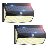 Luz Solar Exterior Con 318 Led, Sensor De Movimiento Y 3 Mod