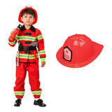 Disfraz Bombero + Casco Niños Rescate Especial Cosplay 