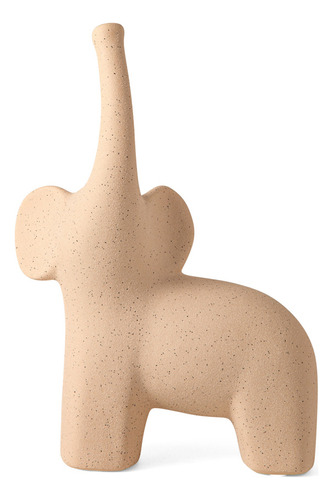 Escultura Decorativa Elefante Em Cerâmica 25cm 16569p Mart Cor Bege