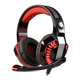 Audífonos Gamer Kotion Each G2000 Con Luz Led / Lhua Color Negro/rojo