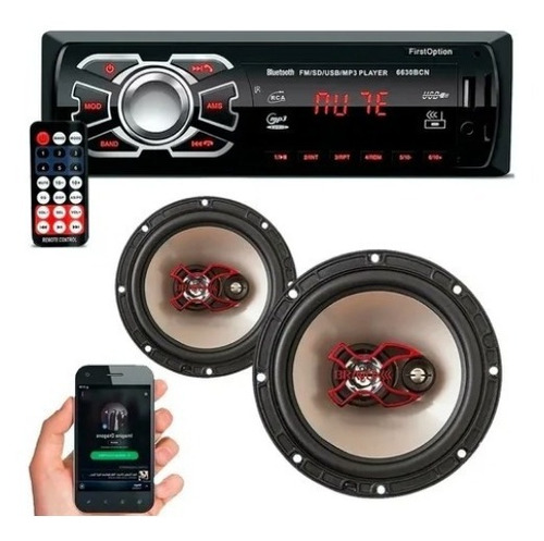 Aparelho Mp3 Com Bluetooth Radio Fm Usb + Falante Bravox 06 Cor Preto