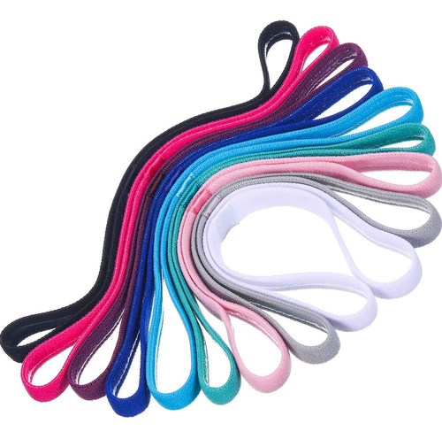 Diademas Elásticas Deportivas Para El Cabello De 9 Piezas, P