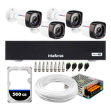 Kit 4 Câmeras De Segurança Dvr 3004c Intelbras 4ch Hd Sata