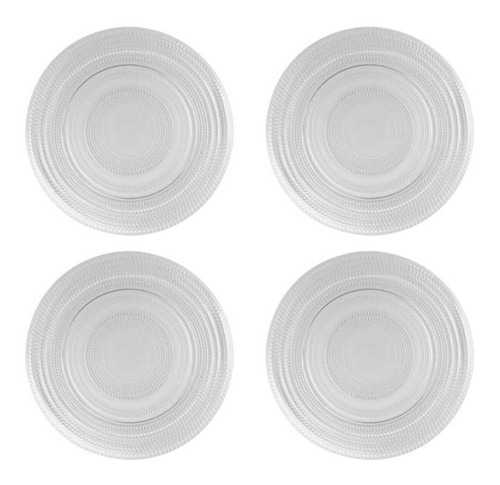 Set De 4 Plato Base De Vidrio Transparente 33 Cm Dk-21_4