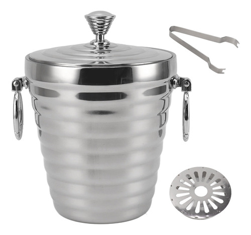 Pinzas Ice Bucket Wine De Acero Inoxidable Con Tapa De Doble