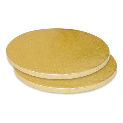 Set 2 Bases Pasteleras Redondas Oro 35 Cm \u002F Grosor De 1 Cm Color Dorado | MercadoLibre