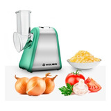 Rallador Rebanador De Alimentos Yelmo Gr3600 200w Cortadora Color Acero Y Verde 220v