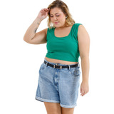 Cropped Curto Plus Size Moda Primavera Verão Praia 3050a