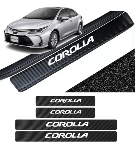 Sticker Protección De Estribos Corolla Fibra De Carbono