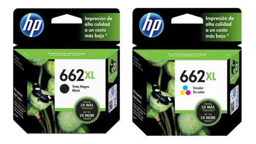 Pack X2 Cartuchos Original Hp 662xl 1515 2515 2545 3545 4645