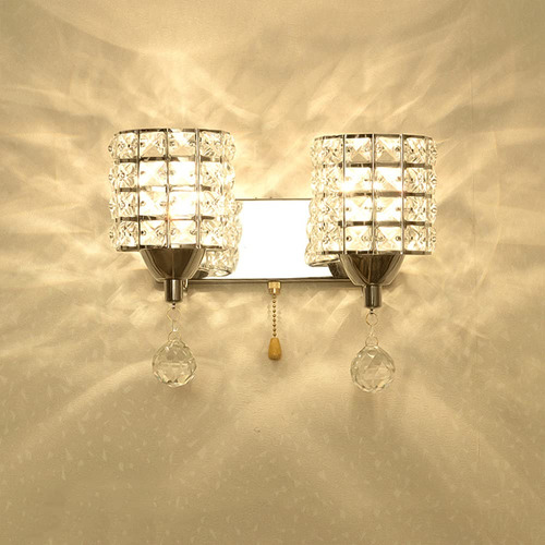 Aplique De Pared De Cristal Moderno Led E27, Lámpara Decor.