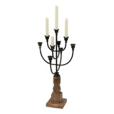 Elegante Candelabro Negro Para Chimenea, 23 Pulgadas De Alto