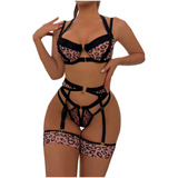 Conjunto De Sosten Con Estampado De Leopardo+liga+calzonc