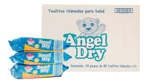 Toallitas Húmedas Para Bebé Angel Dry® Caja Con 24 Pzas