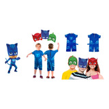 Fantasia Infantil Pj Mask Gato + Rabinho + Mascara Oficial