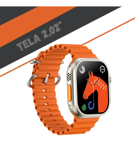 Relogio Digital Smartwatch Inteligente Ultra Modelo S8 Mtr71 Caixa Relogio Inteligente Ultra Smartwatch Pulseira Laranja