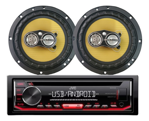 Estéreo Jvc 1 Din + Bocinas Soundstream 6.5