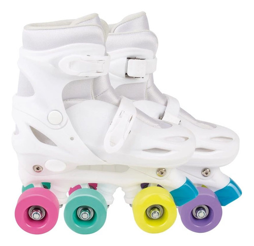 Patins Infantil Roller Regulável Do 34 Ao 37 Rodas Coloridas