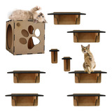 Kit Gato Gatificação Cama Playground 9 Pç Circuito Suspenso