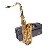 Saxofone Tenor Dominante Bb Dourado Laqueado C/ Case