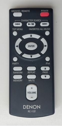 Controle Remoto Denon Rc-1137 Para Dock iPod Asd-r1n