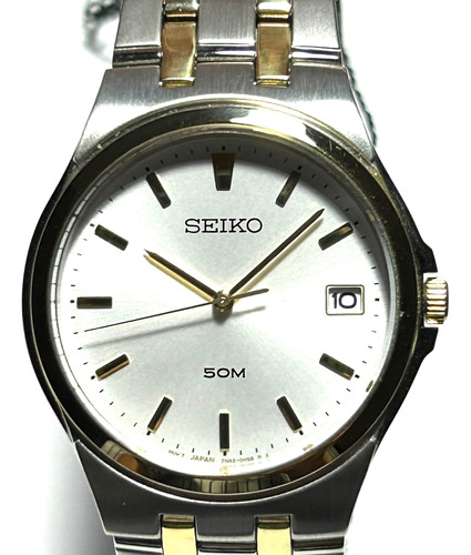 Reloj Seiko Quartz Analógico Combinado, Acero Y Dorado.