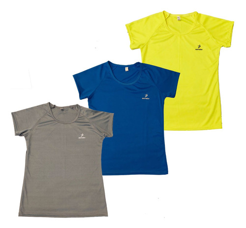 Pack X3 Remeras Deportivas Mujer Running Entrenamiento Gym