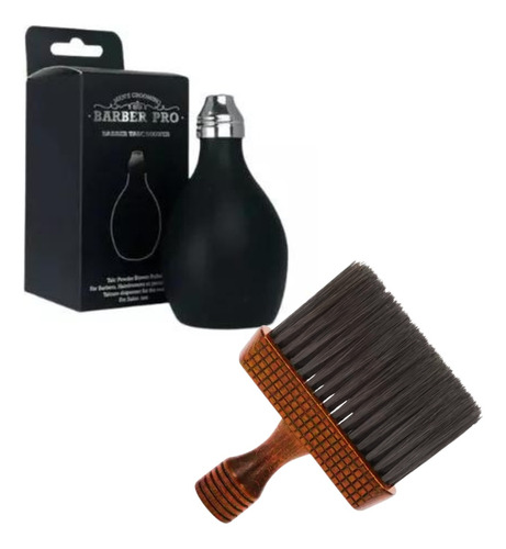 Kit Espanador + Talqueiro Cabeleireiro Barbeiro Profissional