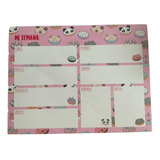 1 Set Planner Semanal 30 Hojas Papeleria Kawaii