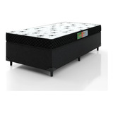 Cama Box Solteiro Espuma 88x188x50cm Polar Branco / Preto