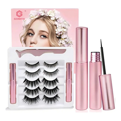 Kit Pestañas Postizas Magnéticas 3D Fre.Mx c\u002F Delineador Magnético Negro 5 Pares | Meses sin interés