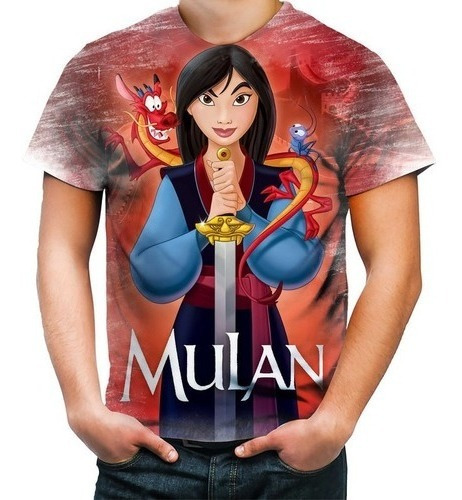 Camiseta Camisa Personalizada Mulan Princesa Disney Art 