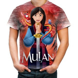 Camiseta Camisa Personalizada Mulan Princesa Disney Art 