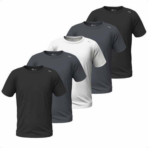 Kit 5 Camiseta Dry Fit 10% Elastano Premium Academia Treino 