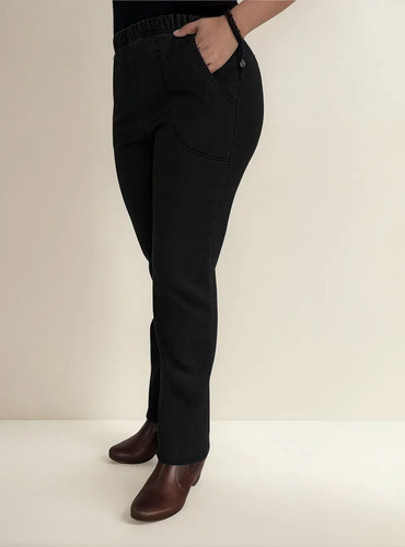 Pantalon De Mezclilla Con Resorte En Cintura Tallas Grandes
