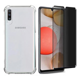 Kit Capa Anti Impacto Para Galaxy A70 + Pelicula Privacidade