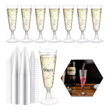 Copas De Champagne Plástico X50 Unidades Transparente 150 Ml
