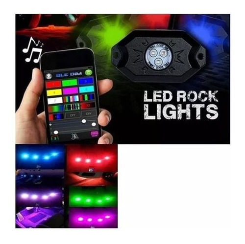 Luz Led Rgb Rock Light 4 Pieza Multicolor Polaris Canam Jeep