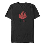 Nickelodeon Polera Fire Element Para Hombre Y Altura, Negr