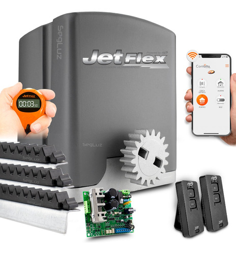 Kit Motor Ppa Dz Rio 1/4 Hp Jet Flex App Wifi Portão 500kg
