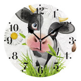 Hupery Reloj De Pared Con Diseño De Vaca Holstein, Silencios
