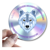 100 Stickers Personalizados De 5 Cm / Vinil Holográfico