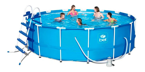 Piscina Armação 16000l Cobertura Lona Escada E Filtro Belfix Cor Azul